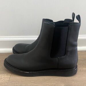 J.Crew Women’s Leather Chelsea Pull-On Boot Black Sz 9.5